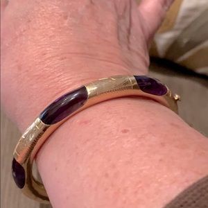 Gold/Amethyst Bangle bracelet